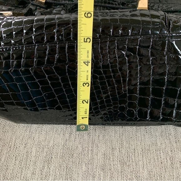 Michael Kors Black Embossed Beverly Satchel Paten Leather - Picture 13 of 14